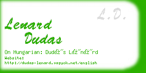 lenard dudas business card